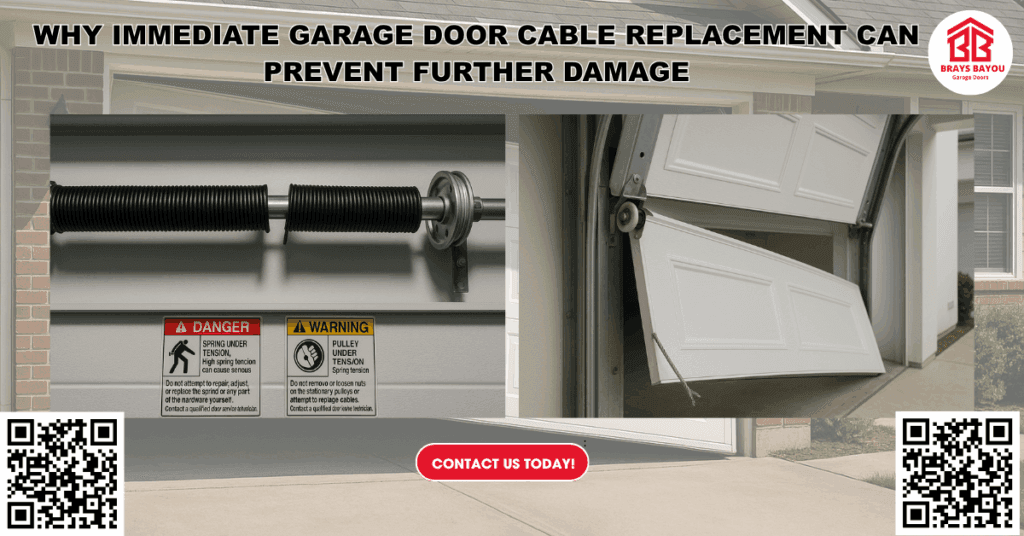 Why Immediate Garage Door Cable Replacement Can Prevent Further Damage - Brays Bayou Garage Doors