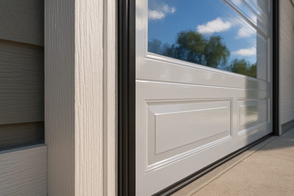 Houston, Tx Garage Door Repairs For Attached Vs. Detached Garages 4 New insulated garage door with weather seal after garage door repairs.
